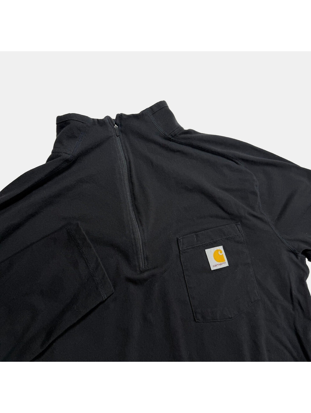 Carhartt Force Men's Black 1/4 Zip Mock Neck Long Sleeve Pullover Solid Large